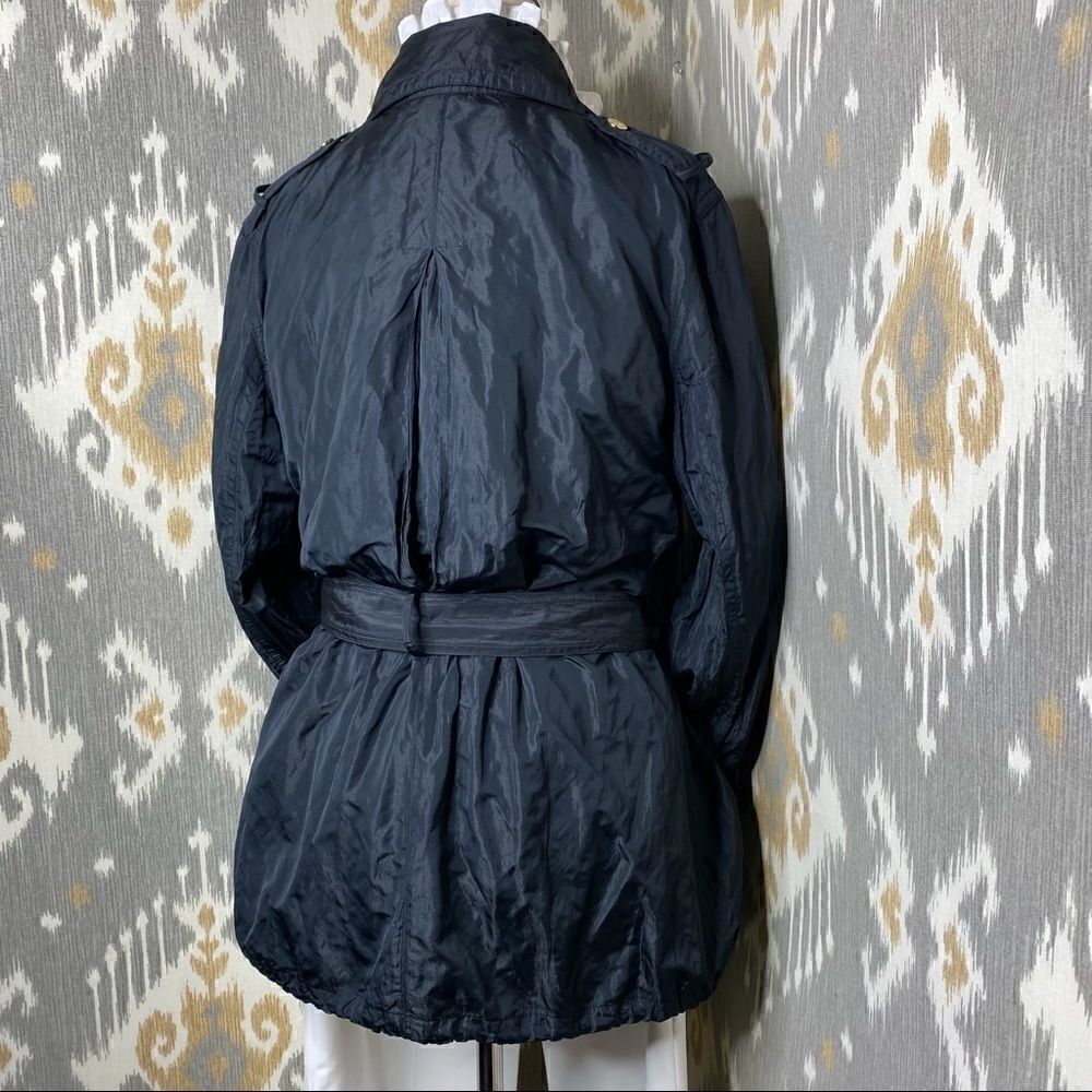 Ralph Lauren Black Luster Ruffled Nylon Windbreaker Jacket - Picture 6 of 16